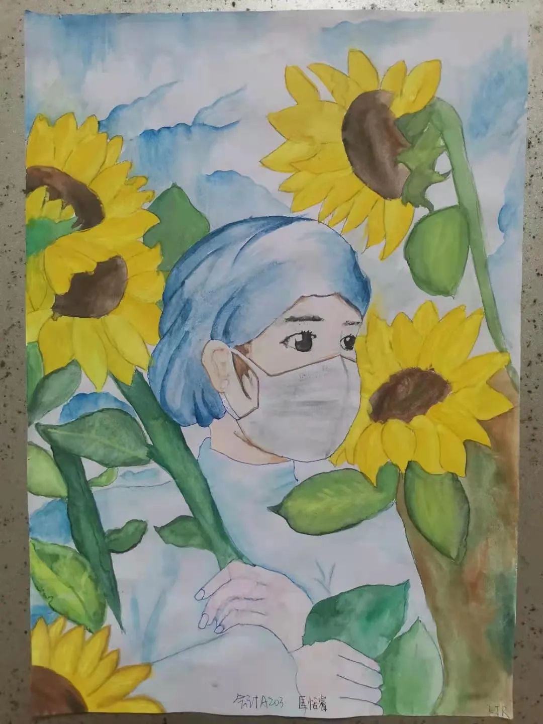 7张抗击疫情的儿童画-图2