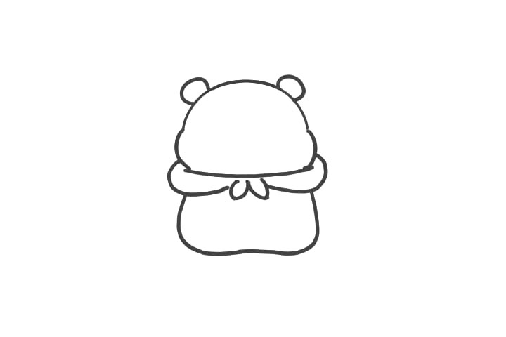 旅行仓鼠简笔画画法步骤-图4