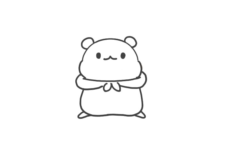 旅行仓鼠简笔画画法步骤-图5