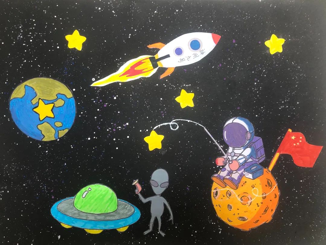 四年级科技筑梦之科幻画优秀作品-图2