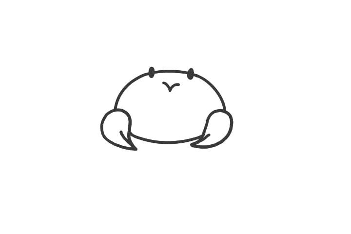 旅行螃蟹简笔画画法步骤-图2