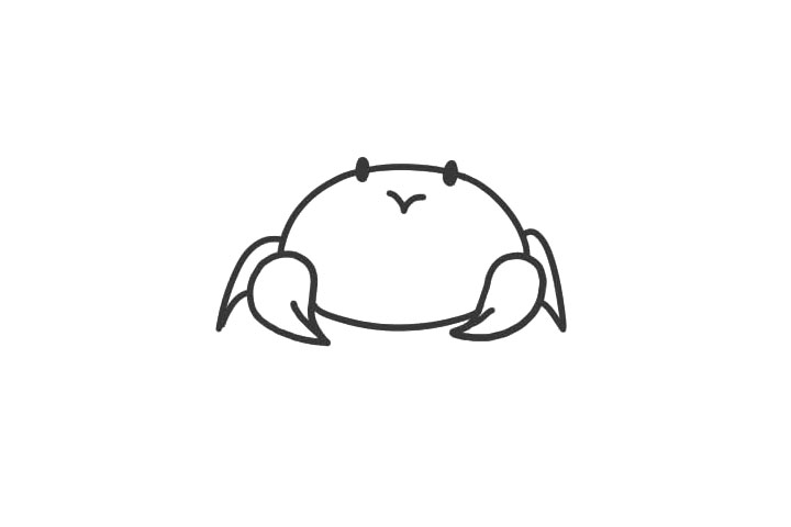 旅行螃蟹简笔画画法步骤-图3