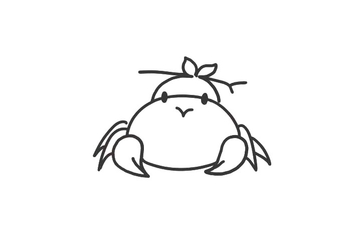 旅行螃蟹简笔画画法步骤-图4