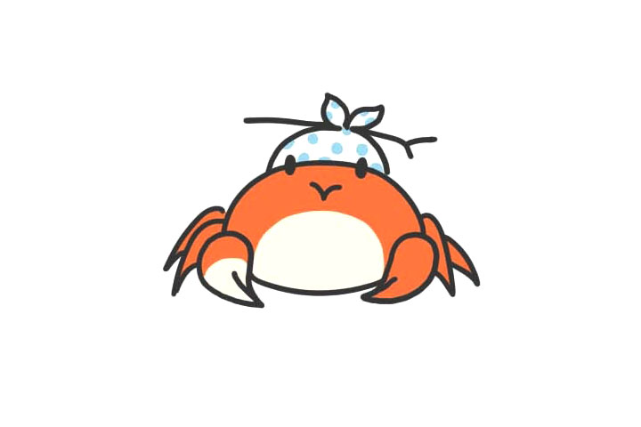 旅行螃蟹简笔画画法步骤