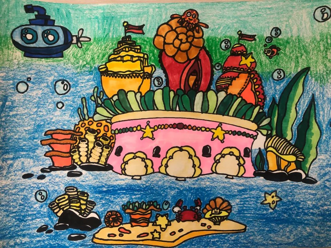 五年级科技筑梦之科幻画优秀作品-图8