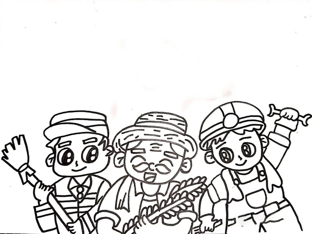 步骤3：紧接着，画出第三位辛勤劳动者，你们知道他是谁吗？