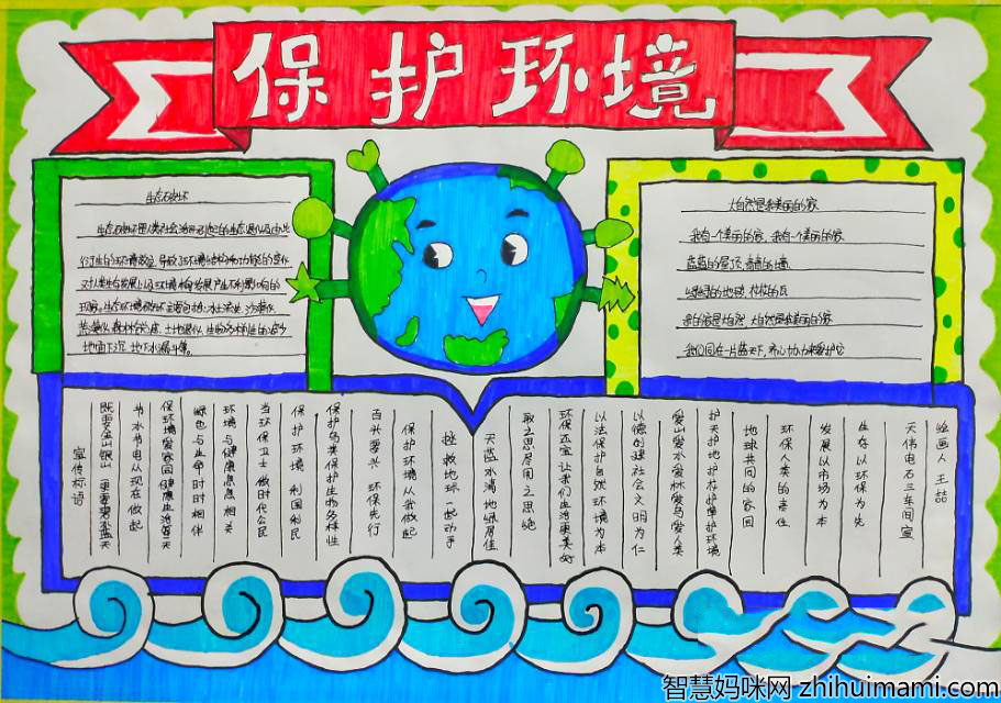漂亮的世界环境日手抄报-图1