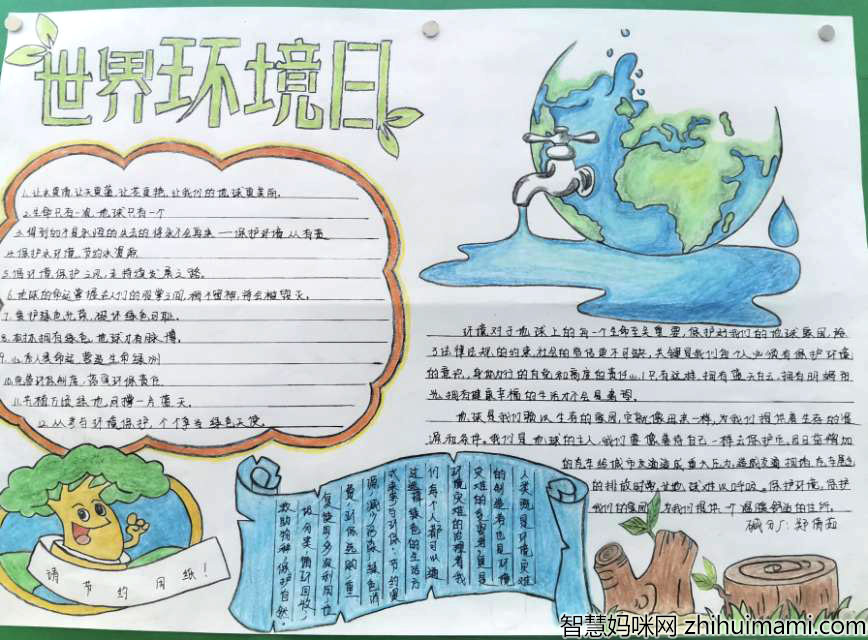 漂亮的世界环境日手抄报