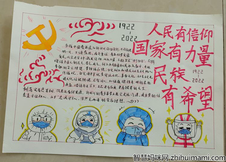 建团百年手抄报作品欣赏-图3