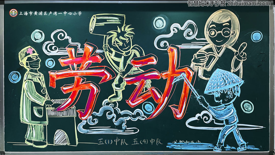 9张关于劳动光荣的黑板报设计-图1