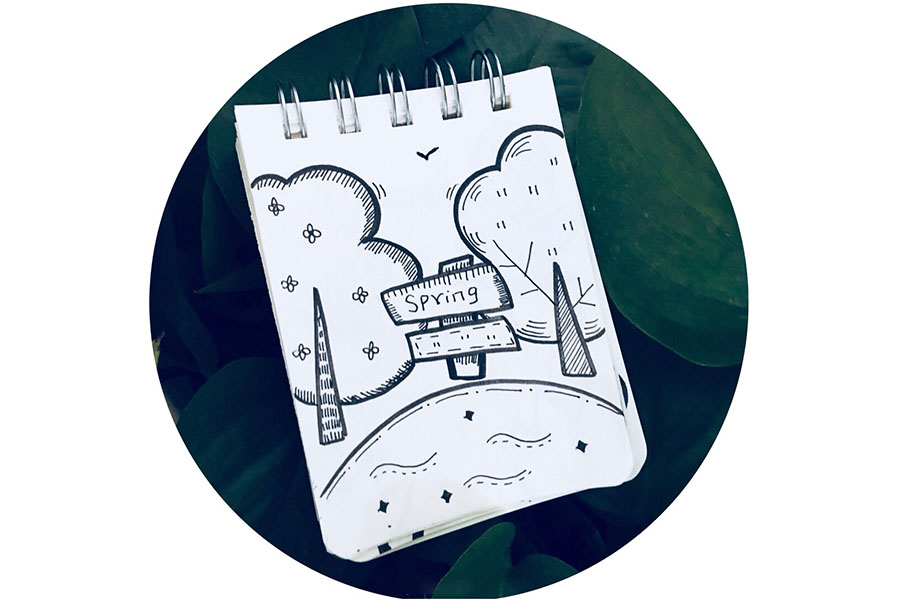 9张春天风景简笔画图片-图5