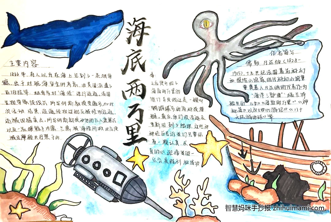 海底两万里手抄报图片一等奖（9张）-图5