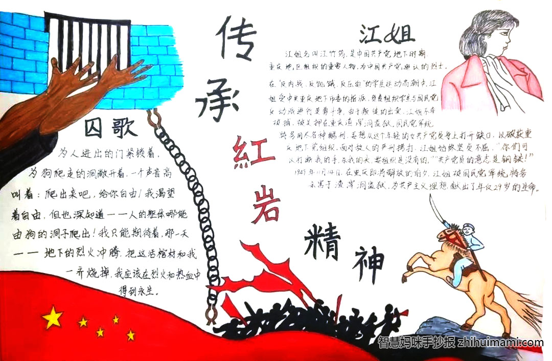 六年级红岩精神代代传手抄报（7张）-图6