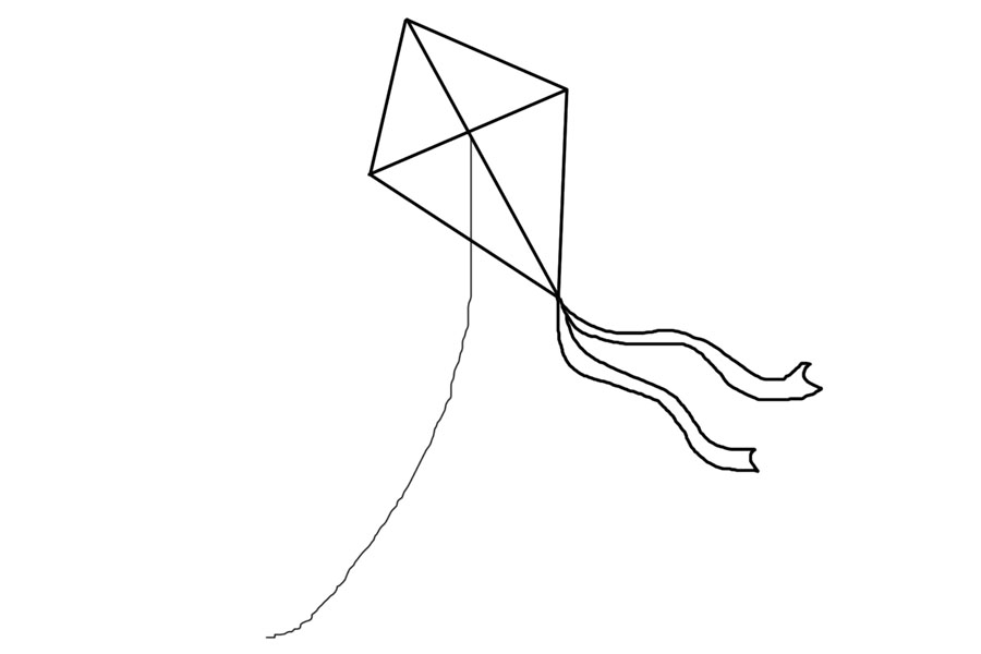 最简单的风筝简笔画画法