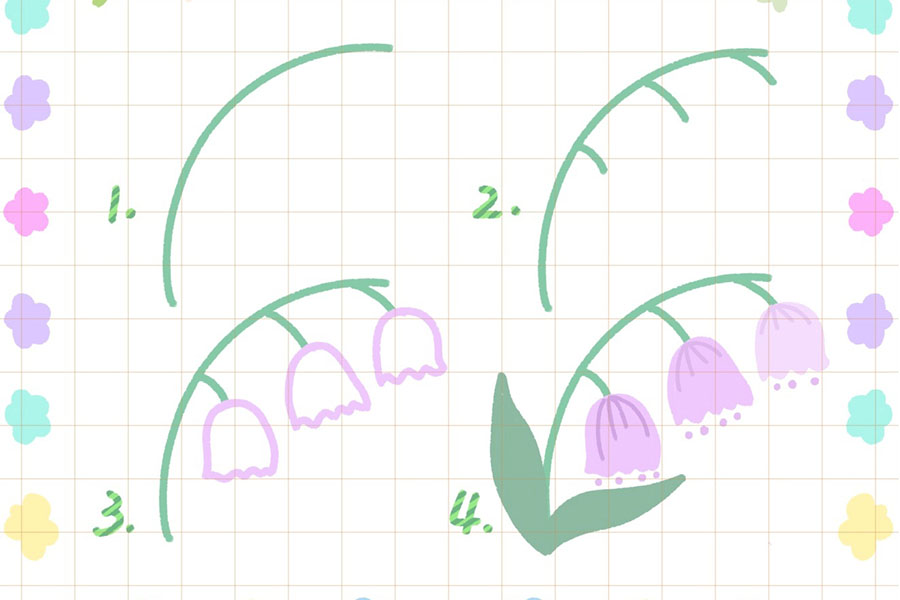 春天的花花 五种漂亮的小花简笔画画法步骤-图4