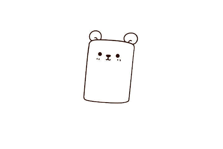 几何图形画动物 方块小熊简笔画-图2