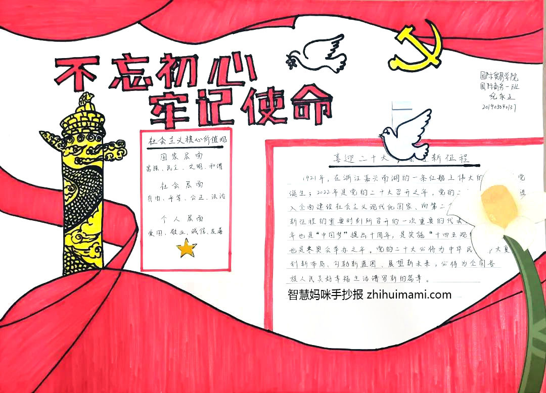 喜迎二十大立体手抄报绘画一等奖（7张）-图5