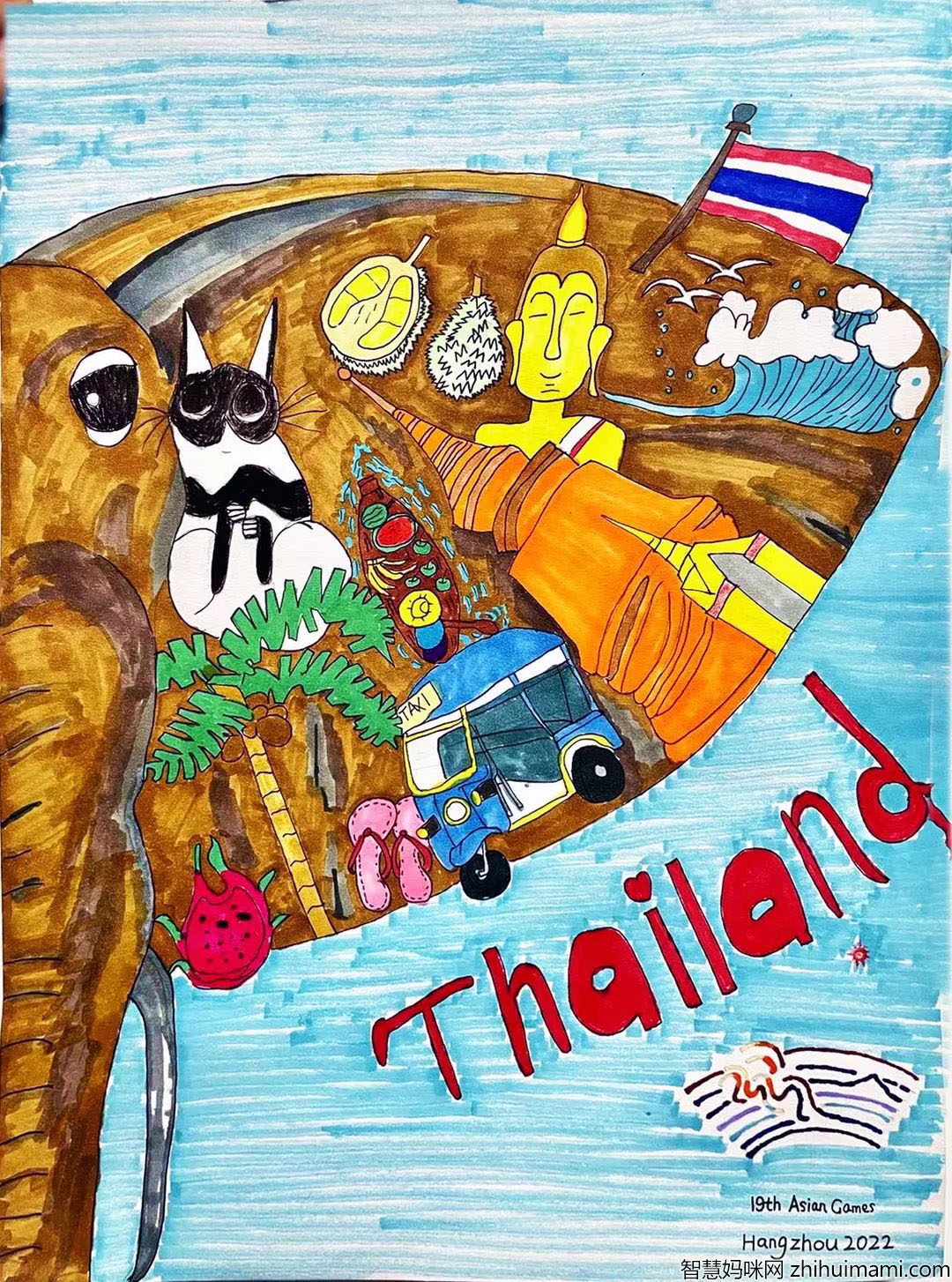 杭州亚运会儿童画2022年-图2