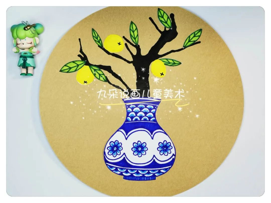 青花瓷器儿童画简单