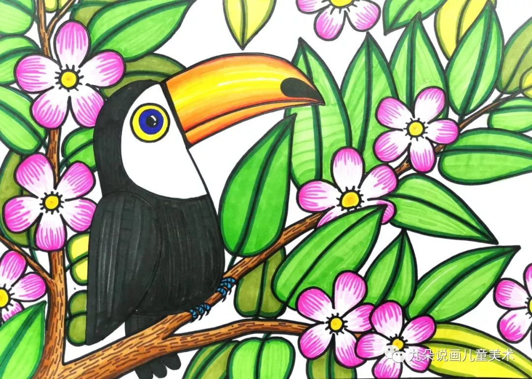 儿童成语绘画—鸟语花香