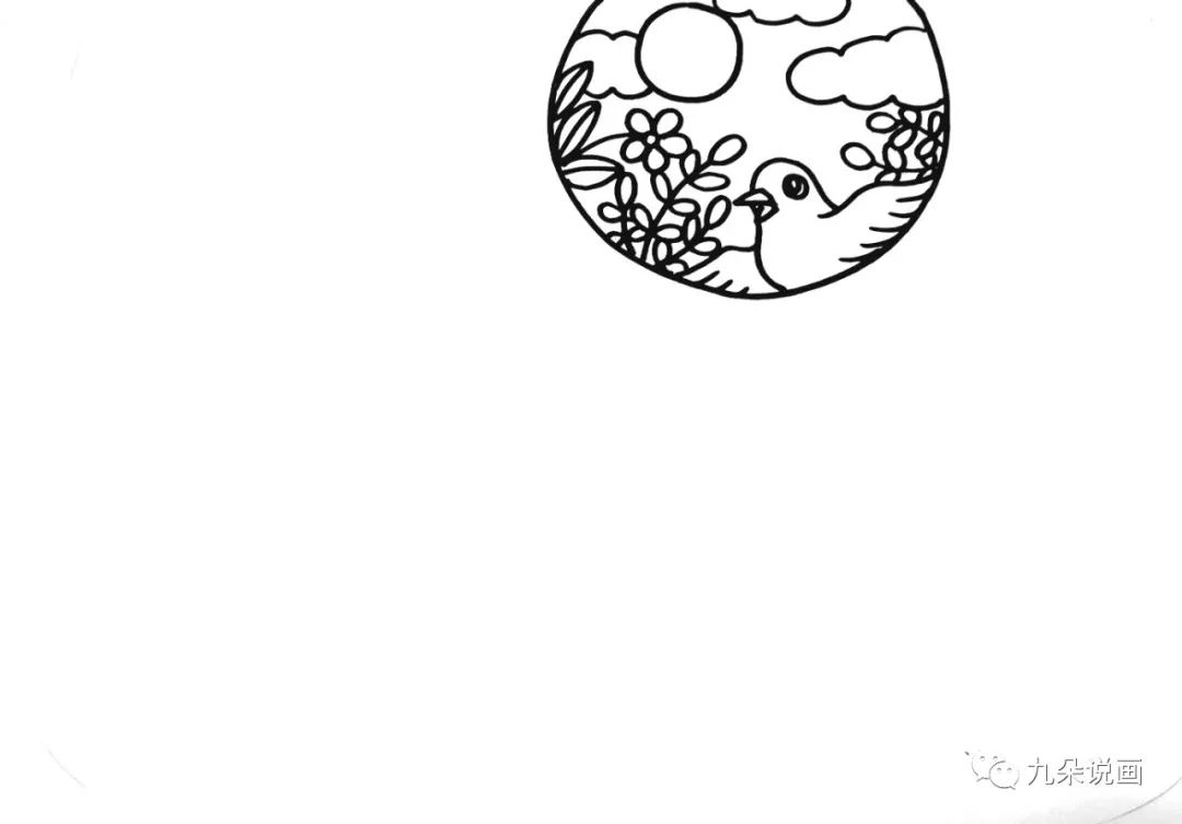 步骤2：空白处画出井口外面的风景