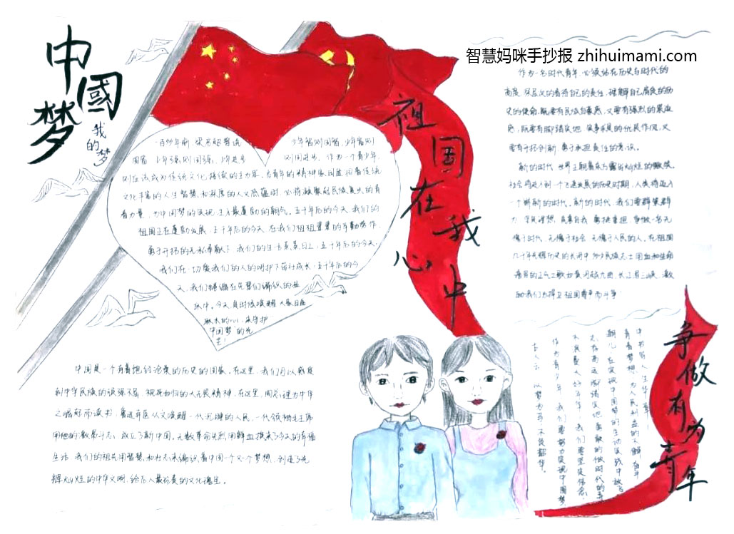 “祖国在我心中 争做有为青年”手主题手抄报（9张）-图2
