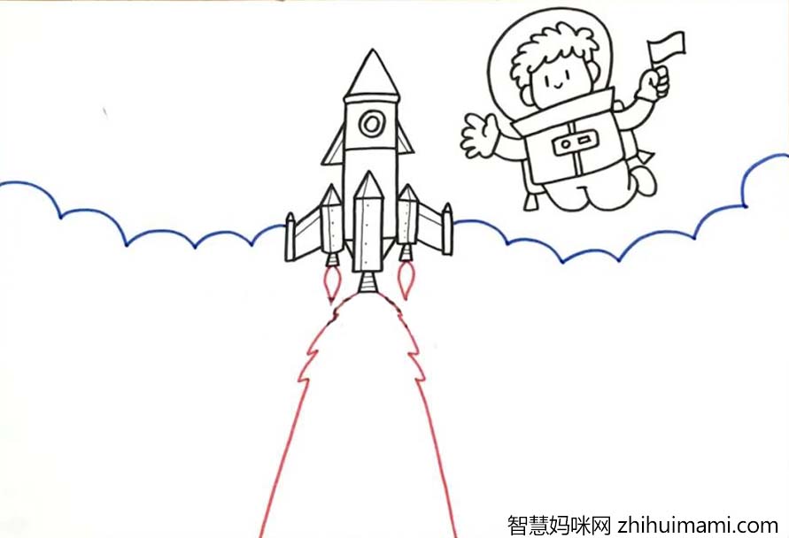 热烈欢迎航天员回家！航天科技手抄报绘画教程-图3