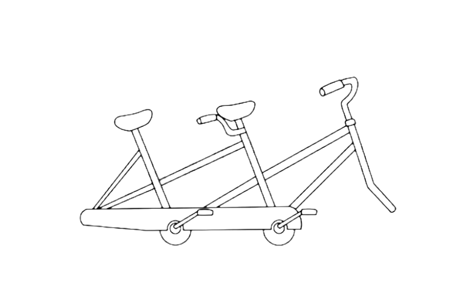 双人自行车简笔画教程-图3