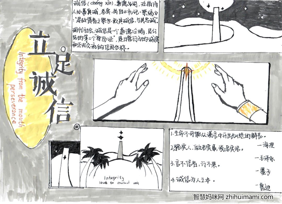 诚信主题宣传手抄报比赛优秀作品展示-图1