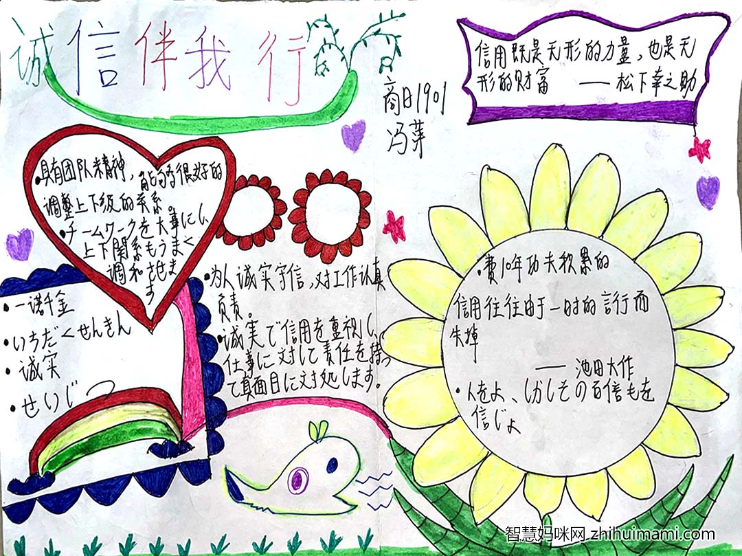 诚信主题宣传手抄报比赛优秀作品展示-图3