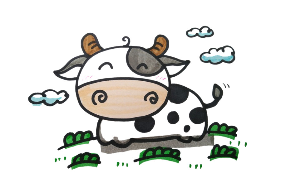 可爱的小牛简笔画图片大全-图6