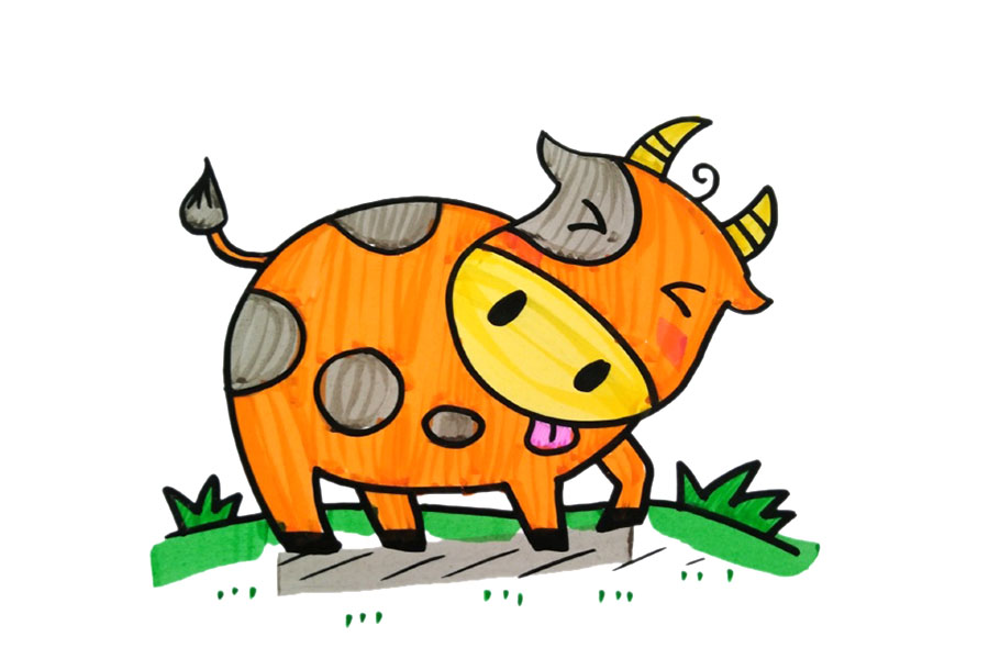 可爱的小牛简笔画图片大全-图8