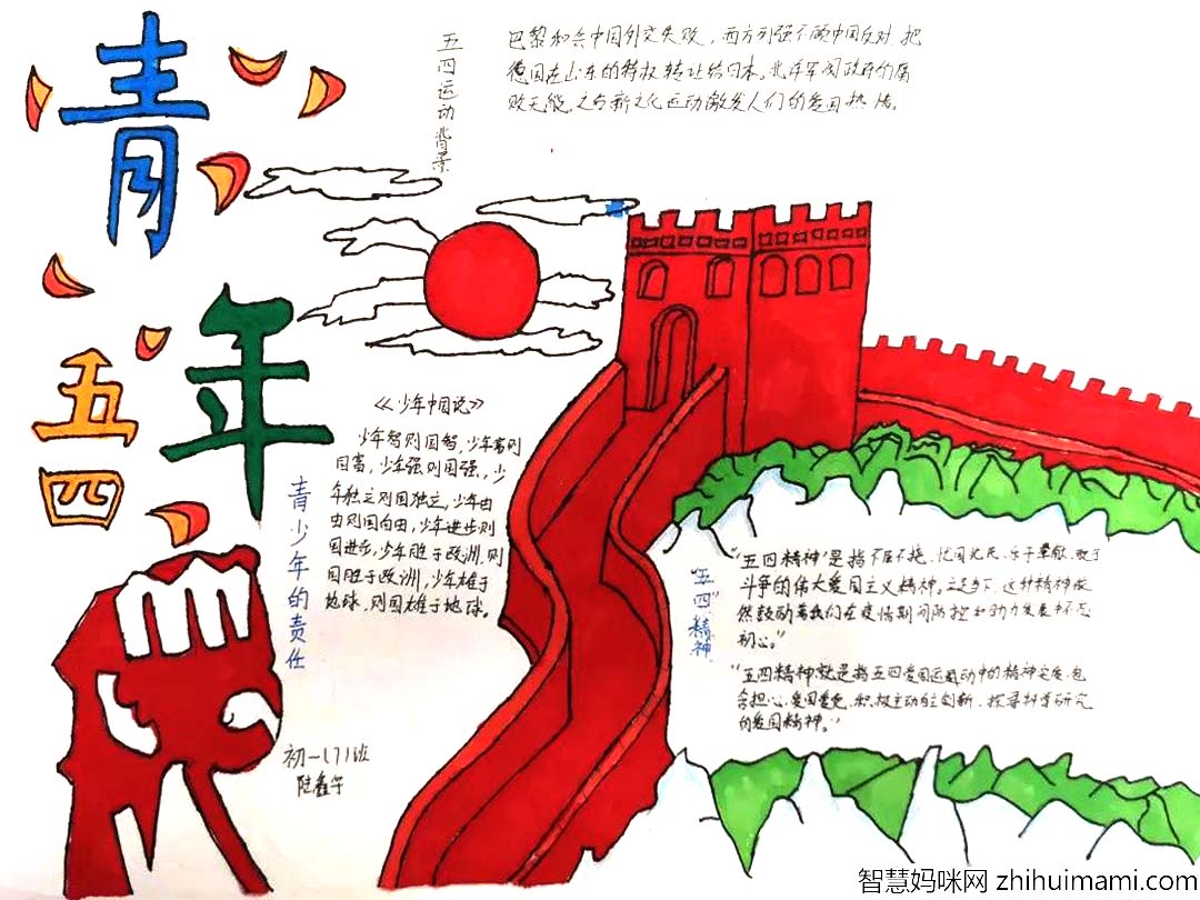 五四青年节手抄报评比活动一等奖作品展11张-图10