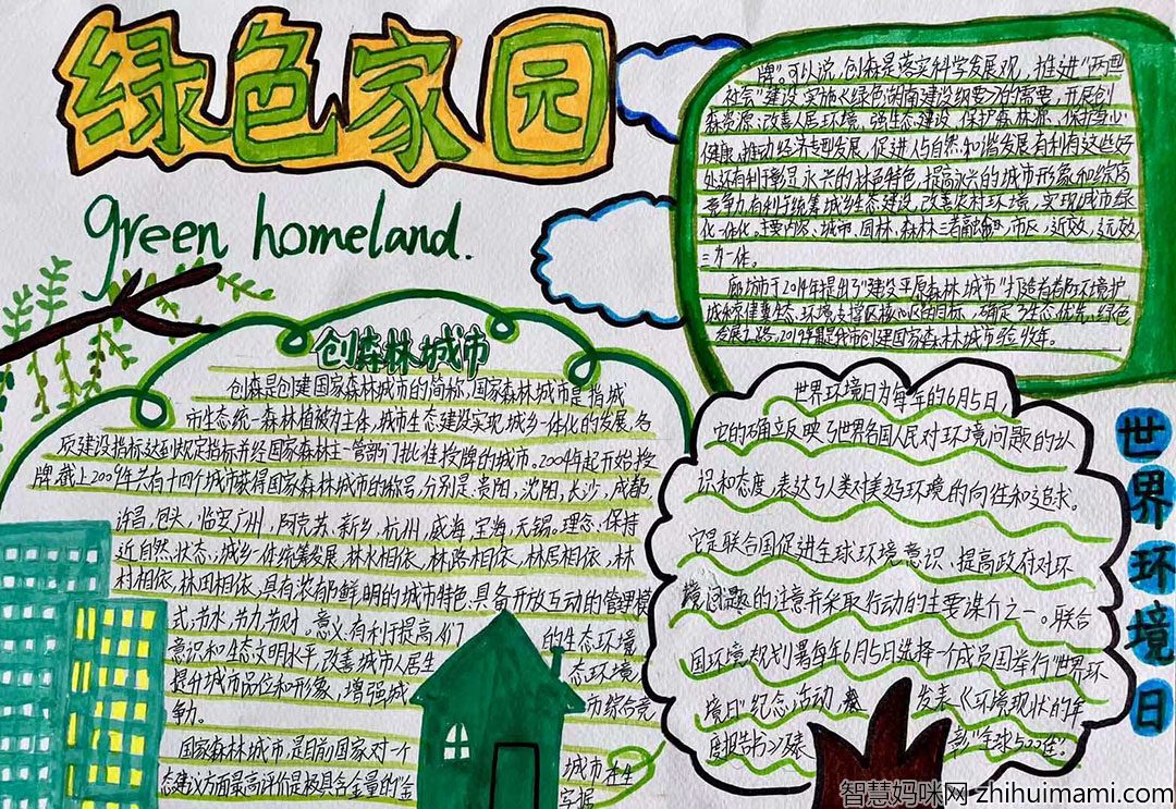 绿色家园手抄报图片-图4