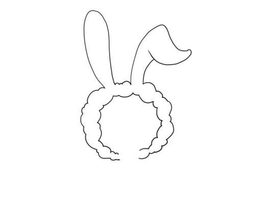 步骤1：先画出兔耳朵造型