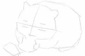 步骤1：用铅笔轻轻定出仓鼠的大致的轮廓。