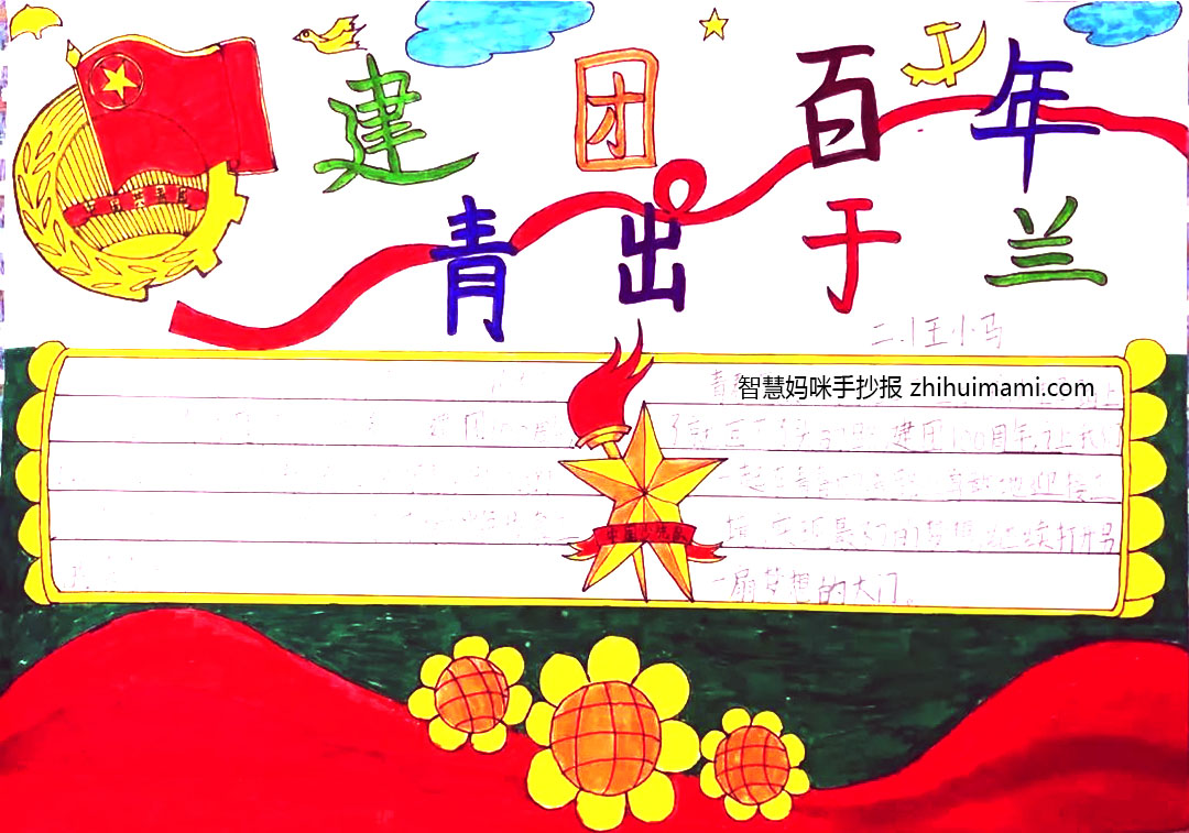 “建团100年 青出于蓝”主题手抄报（10张）-图5