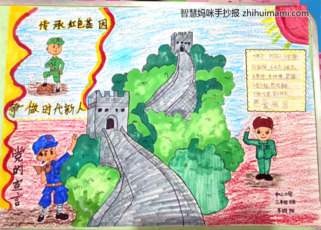 10张关于百年团史一心向党的手抄报-图6