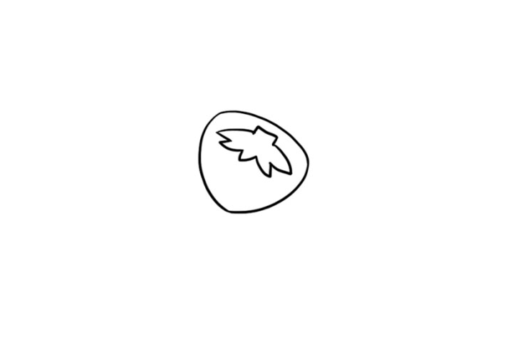 草莓耳罩简笔画画法步骤-图2