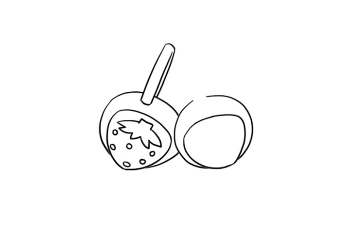 草莓耳罩简笔画画法步骤-图7