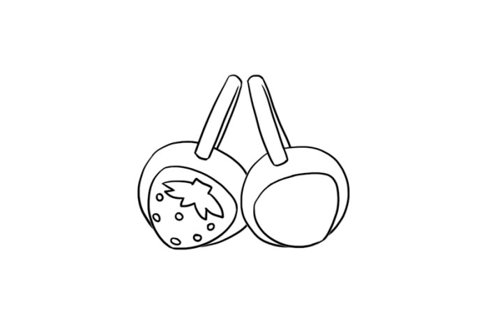 草莓耳罩简笔画画法步骤-图8