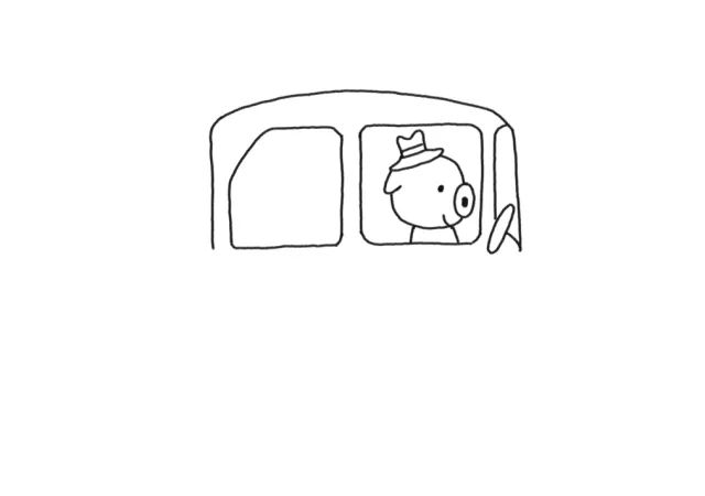 猪猪一家去郊游简笔画-图2