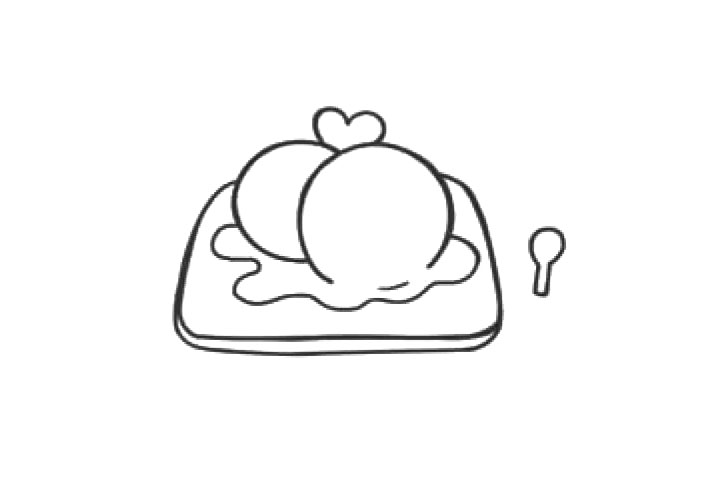 步骤4：画出装饰和勺子。