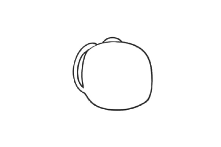 步骤1：画出书包的外轮廓。