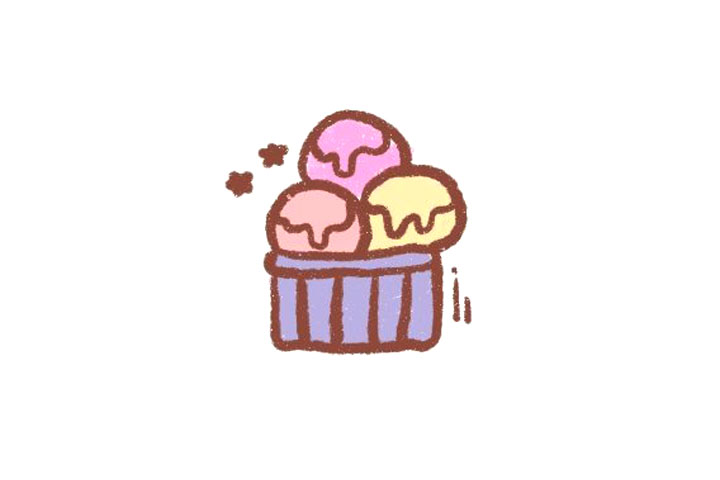 冰冰凉凉可爱冰激凌简笔画图片大全-图5