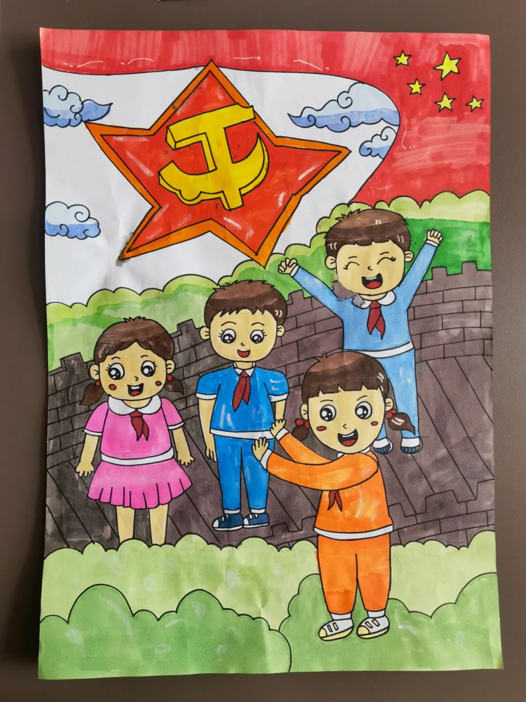关于喜迎二十大的小学生绘画作品（14张）-图13