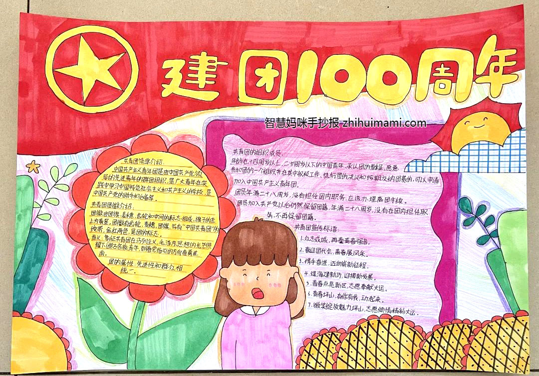 中国共青团建团百年手抄报一等奖（8张）-图2