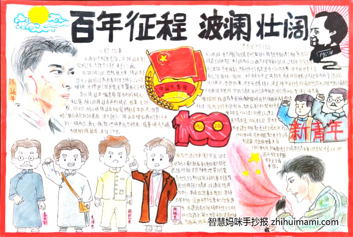 百年团史青春妙绘主题手抄报（12张）