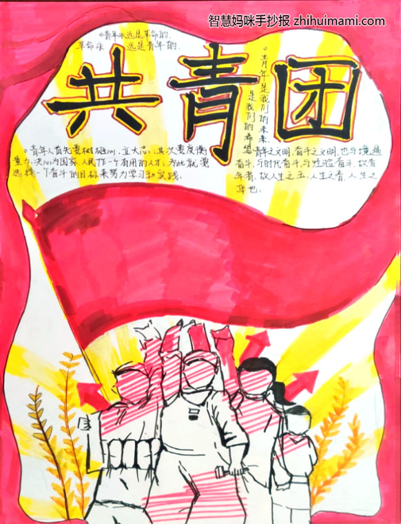百年团史青春妙绘主题手抄报（12张）-图6