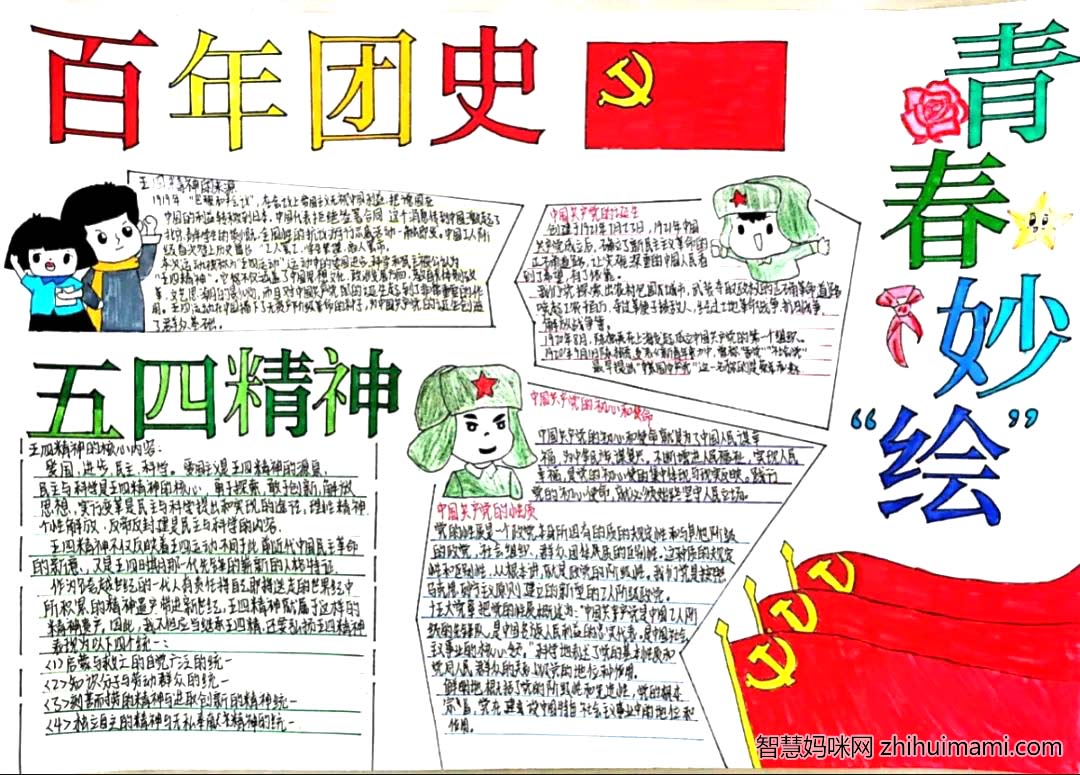 【献礼建团百年】“建团百年”手抄报主题活动获奖作品-图7